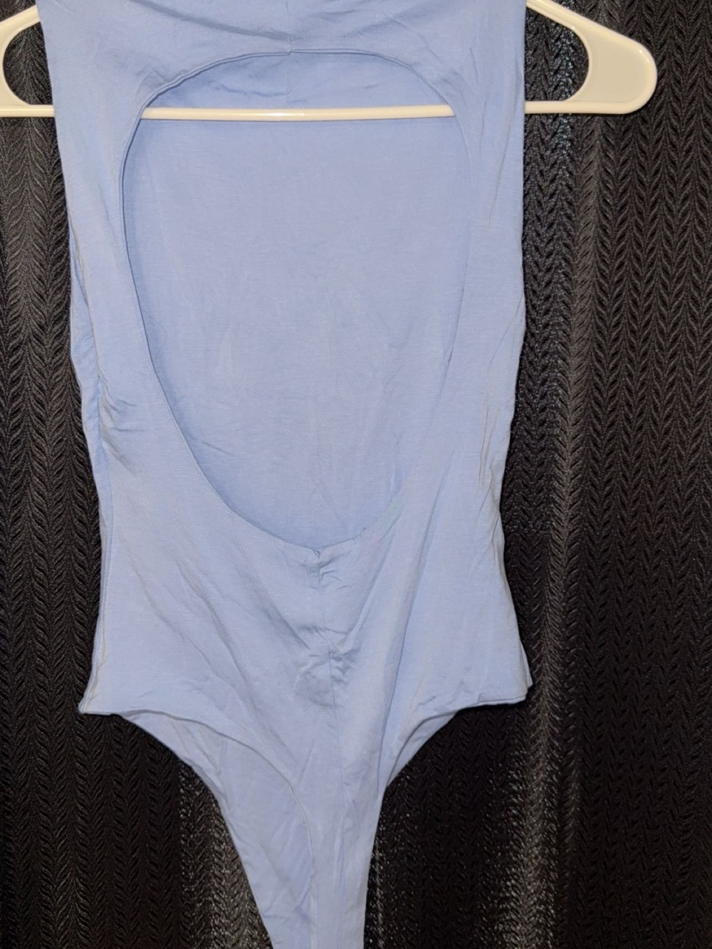 naked wardrobe Light Blue Scoop-Back Bodysuit